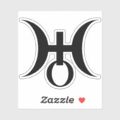 Planeet Uranus Symbool (zwart) Sticker (Vel)