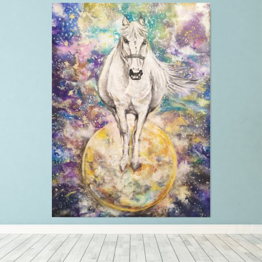 Planeet van de witte Mere Canvas Afdruk (Insitu (Houten vloer))