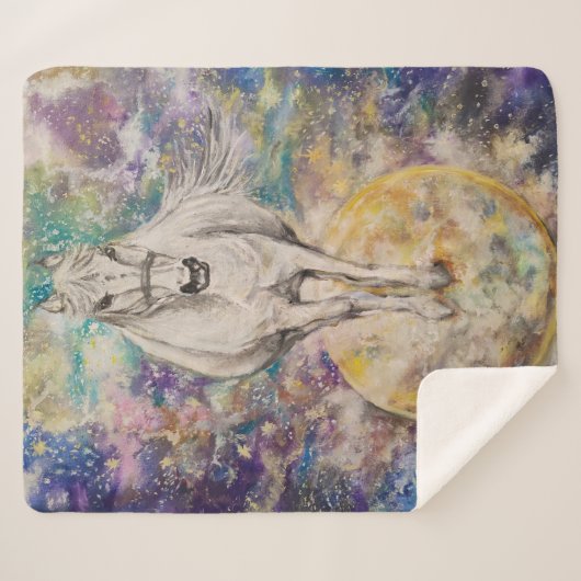 Planeet van de witte Mere Sherpa Deken (Voorkant (horizontaal))