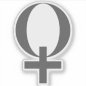 Planeet Venus Symbool (grijs) Sticker (Voorkant)