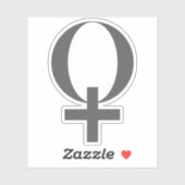 Planeet Venus Symbool (grijs) Sticker (Vel)