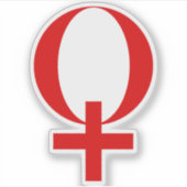 Planeet Venus Symbool (rood) Sticker (Voorkant)