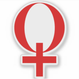 Planeet Venus Symbool (rood) Sticker