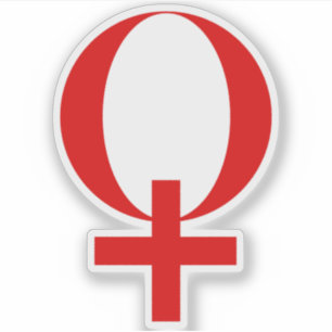 Planeet Venus Symbool (rood) Sticker