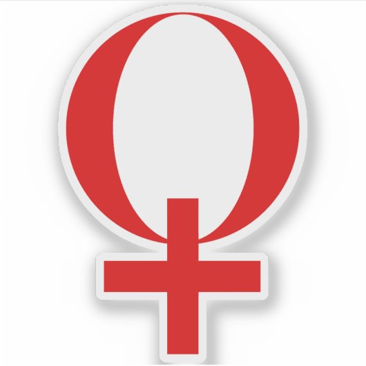 Planeet Venus Symbool (rood) Sticker (Voorkant)