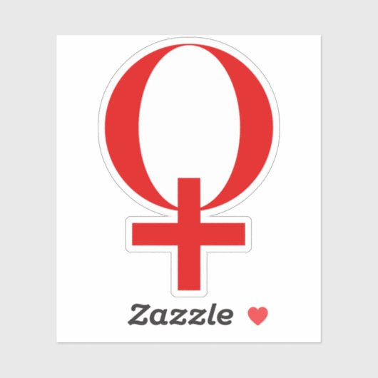 Planeet Venus Symbool (rood) Sticker (Vel)