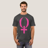 Planeet Venus Symbool (roze) T-shirt (Voorkant volledig)