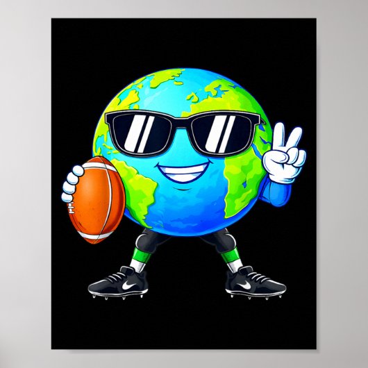 Planeet vredesteken milieu voetbal aarddag poster (Voorkant)