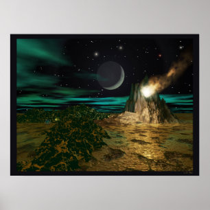 Planeet Vulkanen Wereld Poster