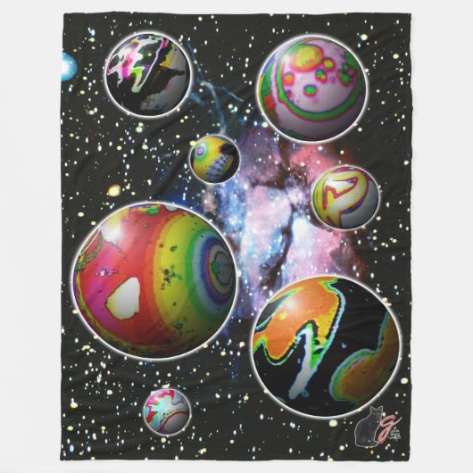 Planeetjes Fleece Deken (Voorkant)