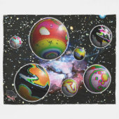 Planeetjes Fleece Deken (Voorkant (Horizontaal))