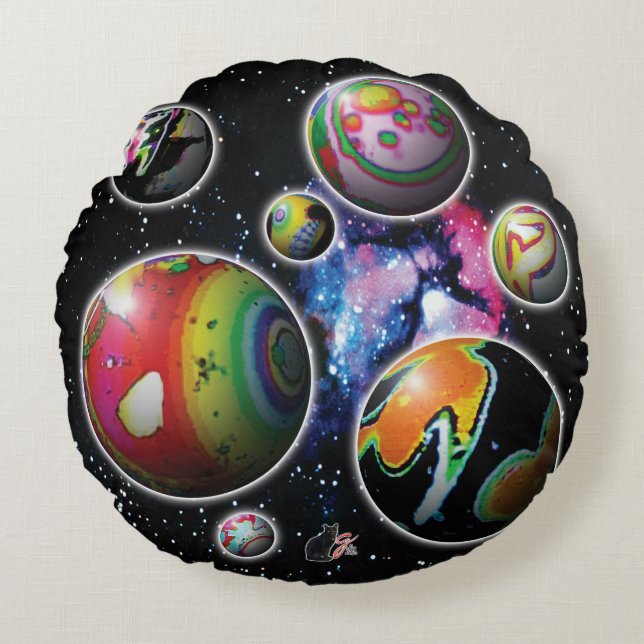 Planeetjes Rond Kussen (Voorkant)