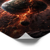 Planeetmonster dat een gedoemde wereld opeet poster (Hoek)