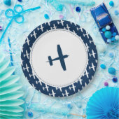 Planepatroon i Baby Party Paper Borden Papieren Bordje (Feest)