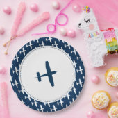 Planepatroon i Baby Party Paper Borden Papieren Bordje (Feest)