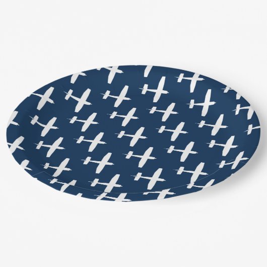 Planepatroon i Party Paper Borden Papieren Bordje (Gekanteld)