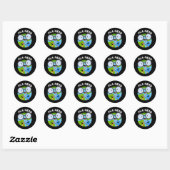 Planerd Grappige Planeet Woordspelingen Donkere BG Ronde Sticker (Vel)
