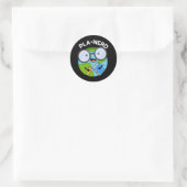 Planerd Grappige Planeet Woordspelingen Donkere BG Ronde Sticker (Tas)