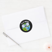 Planerd Grappige Planeet Woordspelingen Donkere BG Ronde Sticker (Envelop)