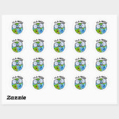 Planerd Grappige Planeet Woordspelingen Ronde Sticker (Vel)