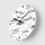 Planes airplanes ronde klok (Hoek)