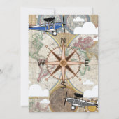  Planes & Clouds World Travel Baby shower Kaart (Achterkant)