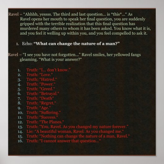 Planescape Torment Wat de natuur van Poster (Voorkant)