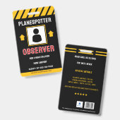 Planespotter Badge Voor Plezier (Voor- en achterkant)