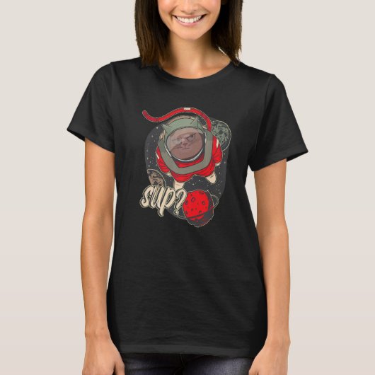 Planet Astronaut Space Cat Kids Astrology T-shirt (Voorkant)