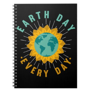 Planet Awareness Earth Day Sunflower Love Notitieboek