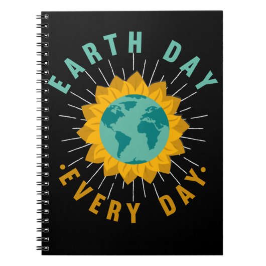Planet Awareness Earth Day Sunflower Love Notitieboek (Voorkant)
