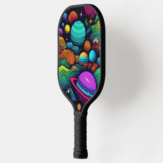 Planet background pickleball paddle (Links)