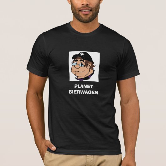 PLANET BIERWAGEN Caricature Black T-Shirt (Voorkant)
