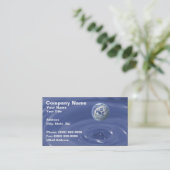 Planet boven blauw water visitekaartje (Staand voorkant)