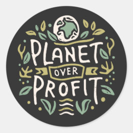 Planet boven winst ronde sticker