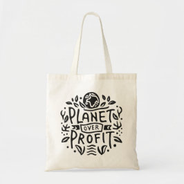Planet boven winst tote bag
