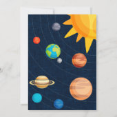 Planet BuitSpace Baby shower Invitation Boy Kaart (Achterkant)