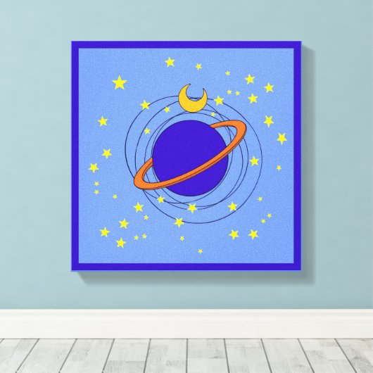 Planet Canvas Afdruk (Insitu (Houten vloer))