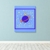 Planet Canvas Afdruk (Insitu (Houten vloer))