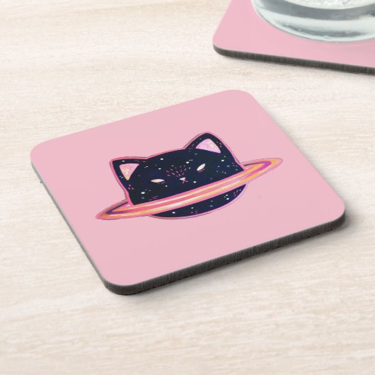 Planet Cat Beverage Coaster Bier Onderzetter (Linkerzijde)