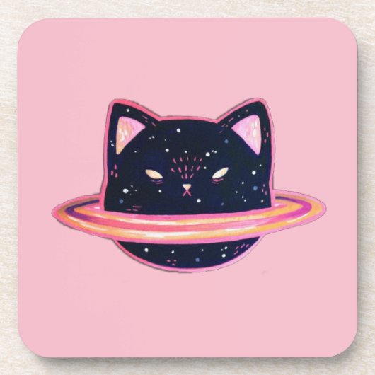 Planet Cat Beverage Coaster Bier Onderzetter (Voorkant)