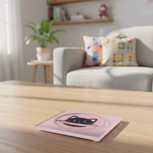 Planet Cat Glass Onderzetter