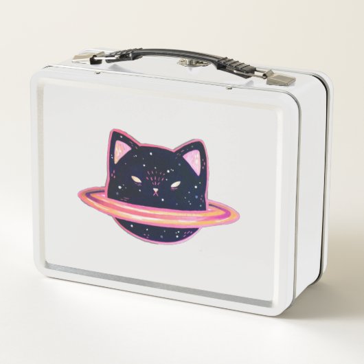 Planet Cat metalen lunchbox (Achterkant)