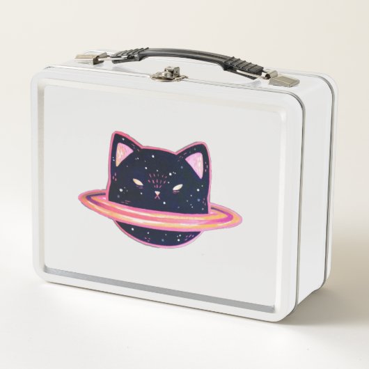 Planet Cat metalen lunchbox (Voorkant)