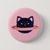 Planet Cat Ronde Button 5,7 Cm (Voorkant)