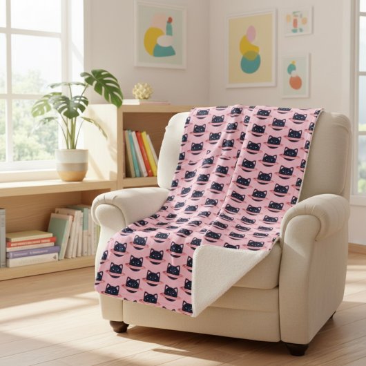 Planet Cat Sherpa Blanket Deken