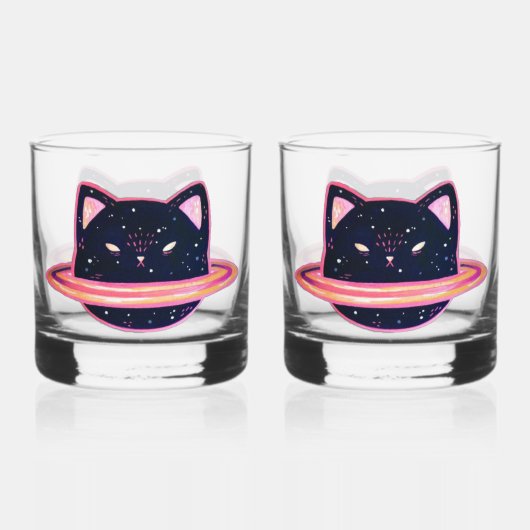 Planet Cat Whiskey Glass Whisky Glas (Voorkant)
