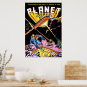 Planet Comics Laser Aanval Sci-Fi Oude Strips Poster (Keuken)