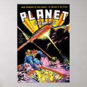 Planet Comics Laser Aanval Sci-Fi Oude Strips Poster (Voorkant)