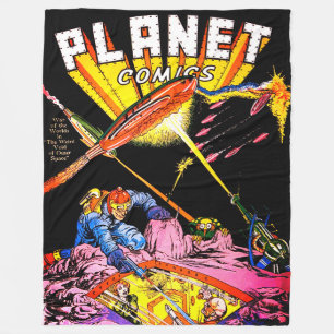 Planet Comics Laser Attack Sci Fi  strips Fleece Deken